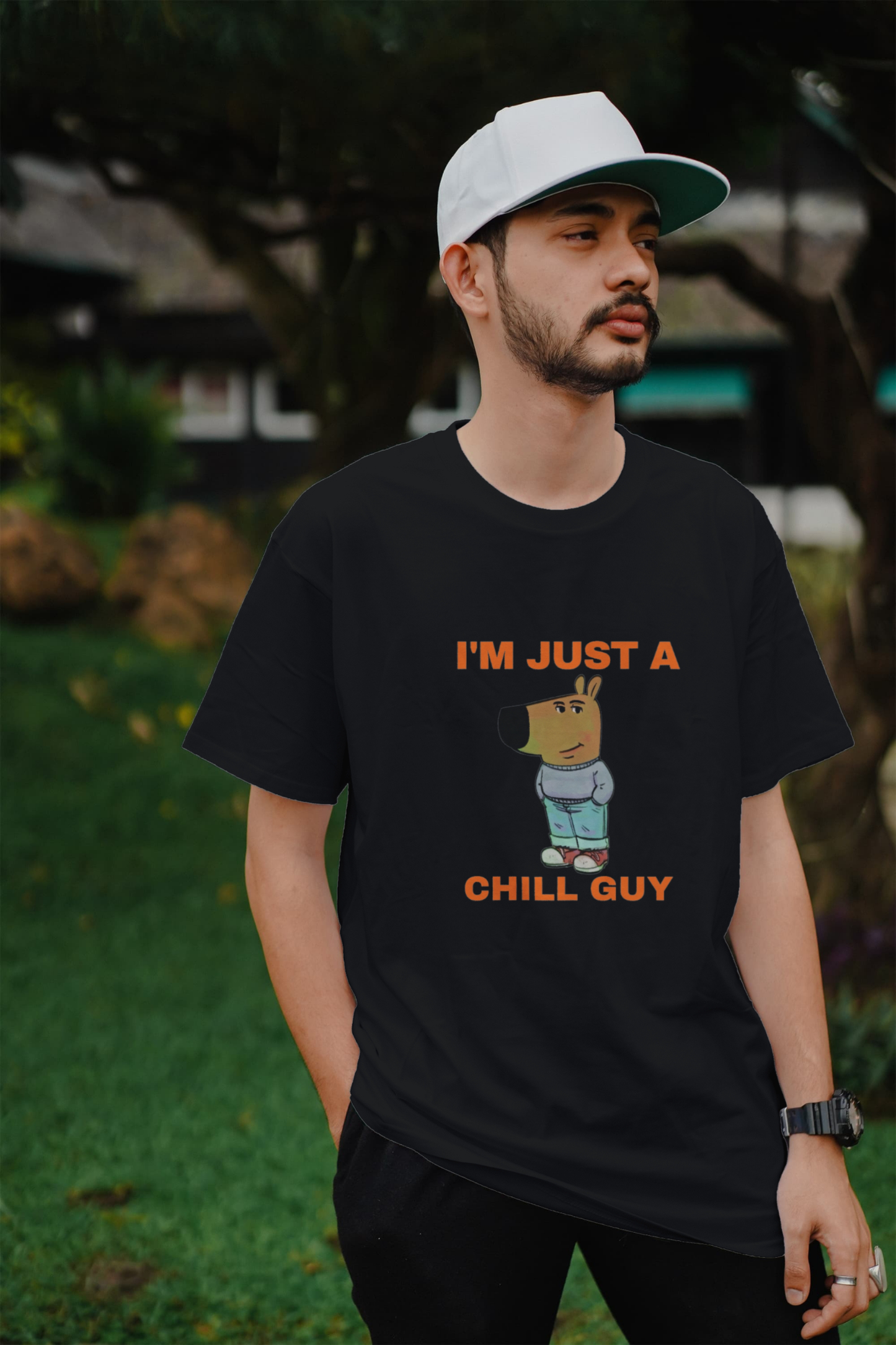 Chill Guy Printed Oversized T-Shirt